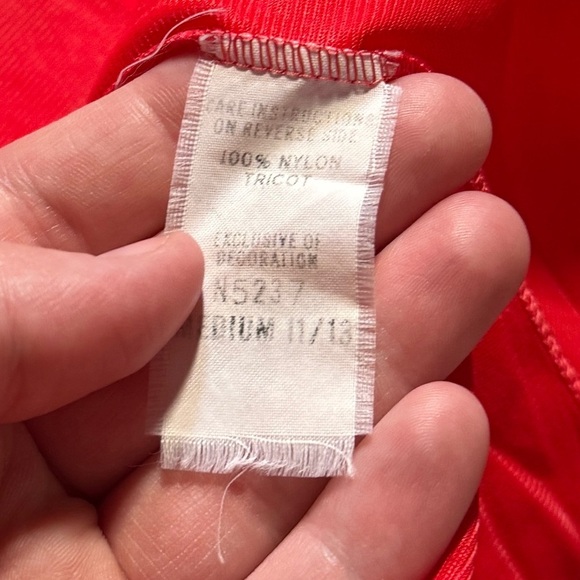 Vintage 70s Red Maxi Lounge Dress – Lace Trim Boho Peasant Style (Size M USA) - Picture 10 of 11